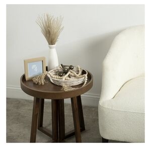 Round Woven Hyacinth Grass Tray In Whitewashed In 11.25in NWT